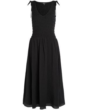 PAIGE Sebestian Shirred Woven Midi Dress - Black