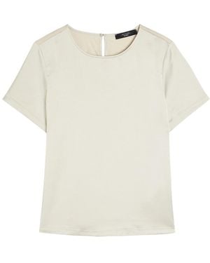 Weekend by Maxmara Gilbert Satin T-Shirt - Natural