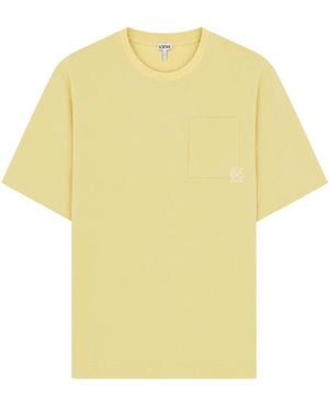 Loewe Logo-Embroidered Cotton T-Shirt - Yellow