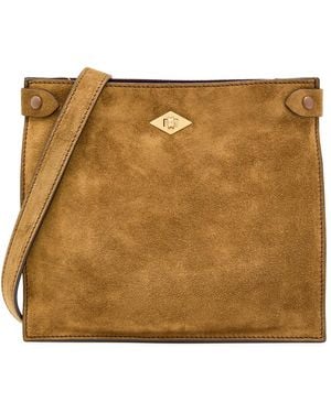 Metier Stowaway Suede Cross-Body Bag - Brown