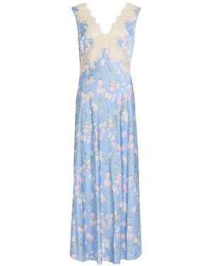 RIXO London Lysandra Floral-Print Satin Midi Dress - Blue