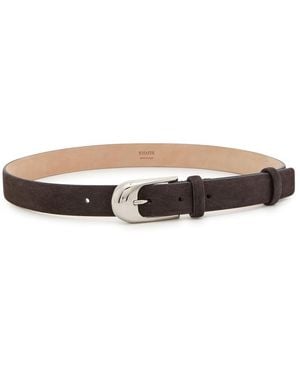 KHAITE Dome Suede Belt - Brown