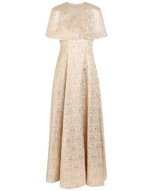 Emilia Wickstead Lucretia Floral-Jacquard Cloqué Gown - Natural