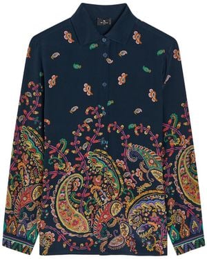 Etro Patterned Silk Shirt - Blue