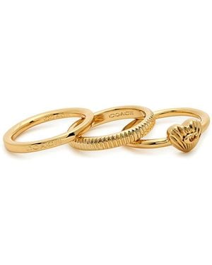 COACH Signature Heart Rings - Metallic