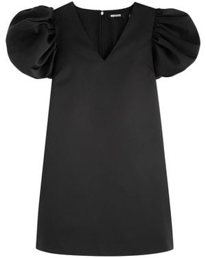 ROTATE BIRGER CHRISTENSEN Puff Sleeve Satin Mini Dress - Black