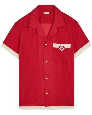 Bode Heart Deco Embroidered Cotton Shirt