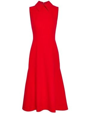 Emilia Wickstead Leontine Wool-Crepe Midi Dress - Red