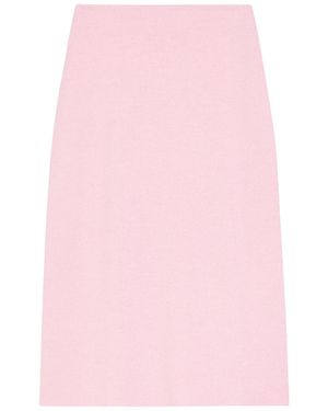 KHAITE Patri Wool-Blend Midi Skirt - Pink