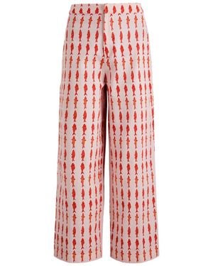 Never Fully Dressed Marina Marra Printed Cotton Trousers - Red