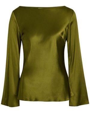 Reformation Marlow Silk Top - Green