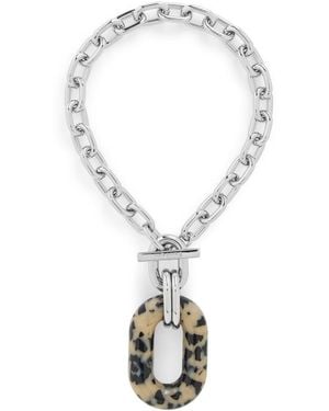 Rabanne Xl Link Tortoise-Shell Choker Necklace - White