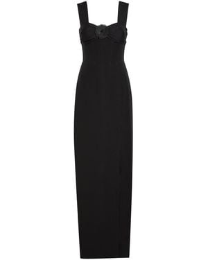 Patrick Mcdowell Kathleen Floral-Appliquéd Wool-Blend Maxi Dress - Black