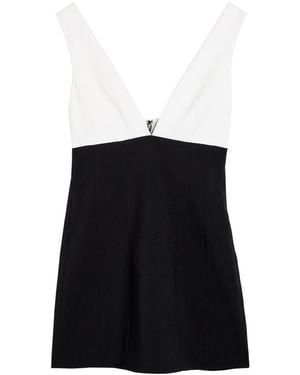Alice + Olivia Mandy Plunge V-Neck Crepe Mini Dress - Black