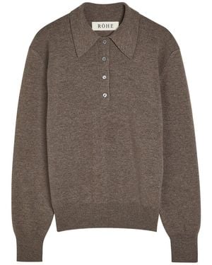Rohe Compact Wool And Cashmere-Blend Polo Top - Brown