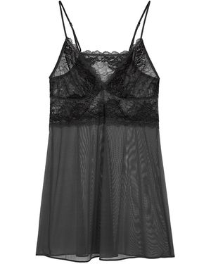 Wacoal Lace Perfection Tulle Chemise - Black