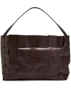 St. Agni Woven Large Leather Tote - Brown