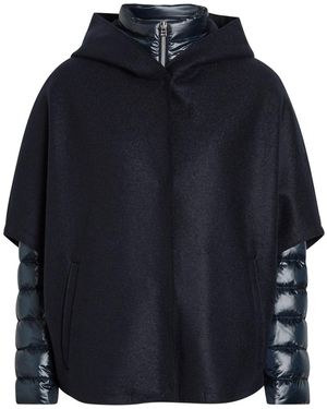 Herno Layered Quilted Shell And Wool Jacket - Blue