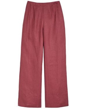 Faithfull the Brand Syna Wide-Leg Linen Trousers - Red