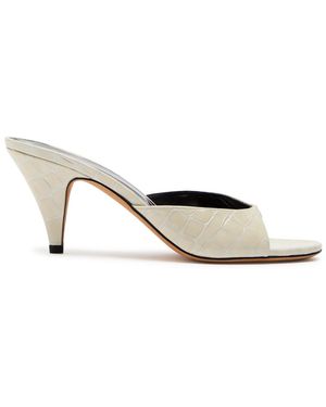 Jude Hazel 75 Crocodile-Effect Leather Sandals - White