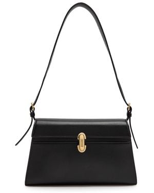 SAVETTE Symmetry Leather Shoulder Bag - Black
