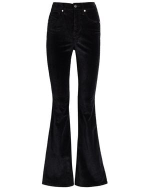 Veronica Beard Beverly Skinny Flared-Leg Velvet Jeans - Black