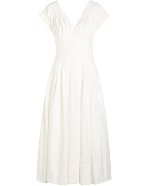 Jonathan Simkhai Nina Pleated Cotton-Blend Poplin Midi Dress - White