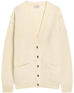 Moncler Wool And Cashmere-Blend Cardigan - Natural