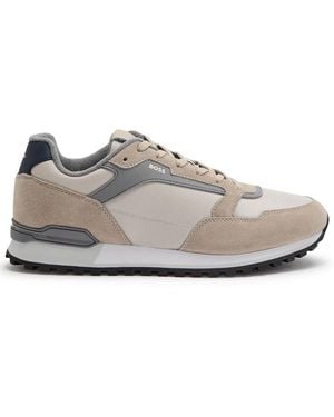 BOSS Parkour L Runner Panelled Mesh Trainers - White