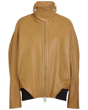 KHAITE Hamett Leather Jacket - Brown