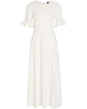 Needle & Thread Scalloped Pointelle-Knit Gown - White