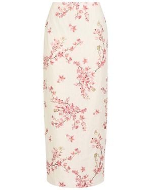 Agua Bendita Lirica Floral-Print Linen Maxi Skirt - Multicolour