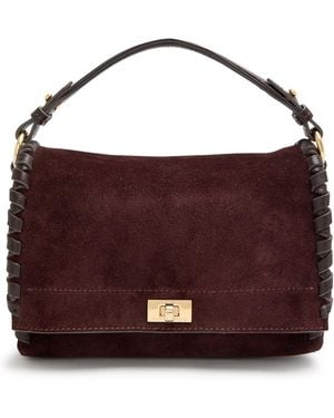 Anya Hindmarch Mortimer Leather And Suede Cross-Body Bag - Purple