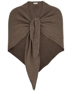 Inverni Waffle-knit Cashmere Scarf - Brown