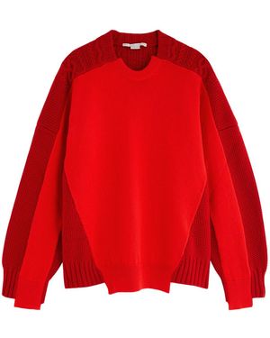 Stella McCartney Layered-Effect Cable-Knit Wool Jumper