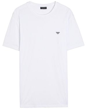Emporio Armani Logo-Appliquéd Cotton T-Shirt - White