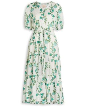 Hannah Artwear Anyeta Printed Cotton Midi Dress - Green