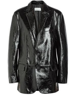 ARMARIUM Noah Glossed Leather Blazer - Black