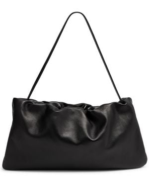 The Row Bourse Xl Leather Shoulder Bag - Black