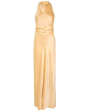 Reformation Anaiis Silk Maxi Dress - Metallic