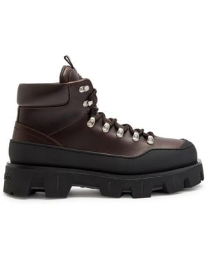 Moncler Peak Trek Leather Hiking Boots - Black