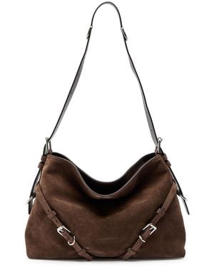 Givenchy Voyou Medium Suede Shoulder Bag - Brown