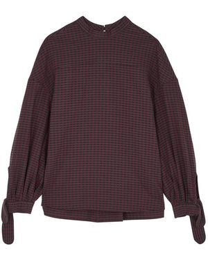 YMC Rush Gingham Seersucker Top - Purple