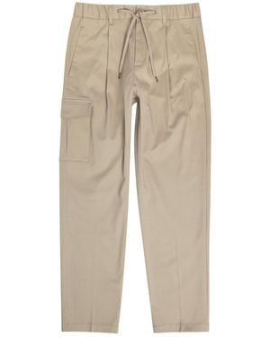 Herno Tapered-Leg Twill Pants - Natural