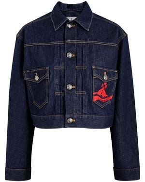 Vivienne Westwood Marlene Cropped Denim Jacket - Blue