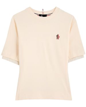 Moncler Logo-Appliquéd Stretch-Cotton T-Shirt - Natural