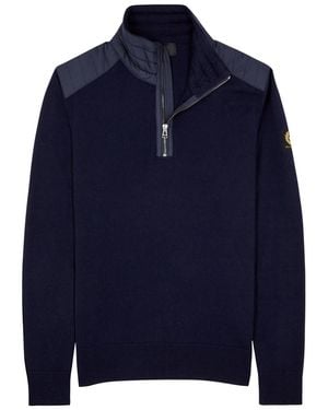 Belstaff Kilmington Half-zip Wool Jumper - Blue