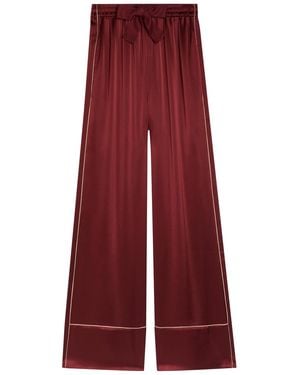 ROKSANDA Nael Wide-Leg Satin Trousers - Red