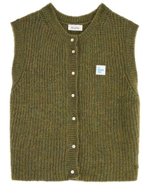 American Vintage East Logo Ribbed-Knit Vest - Green
