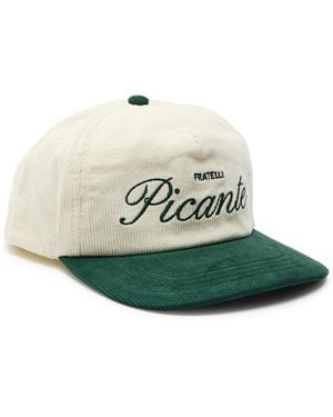 Picante Fratelli Logo-Embroidered Contrasting Corduroy Cap - Green